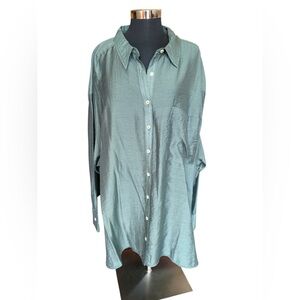 Maeve by Anthropologie + Women’s Casual Button-Down Shirt in Sage